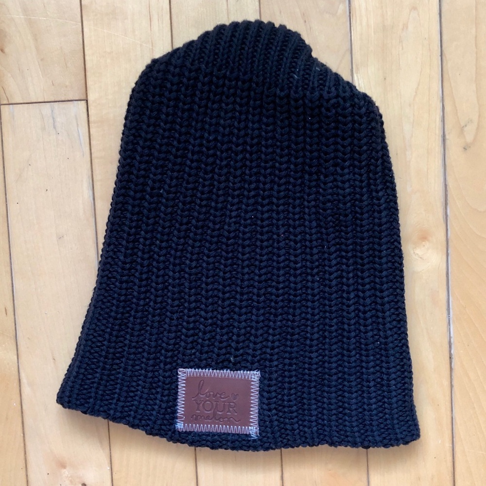 Love Your Melon Black Slouchy Beanie Hat
